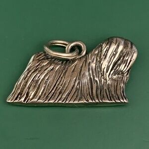 .925 Lhasa Apso Sterling Silver Jewelry Charm #dog #vintage